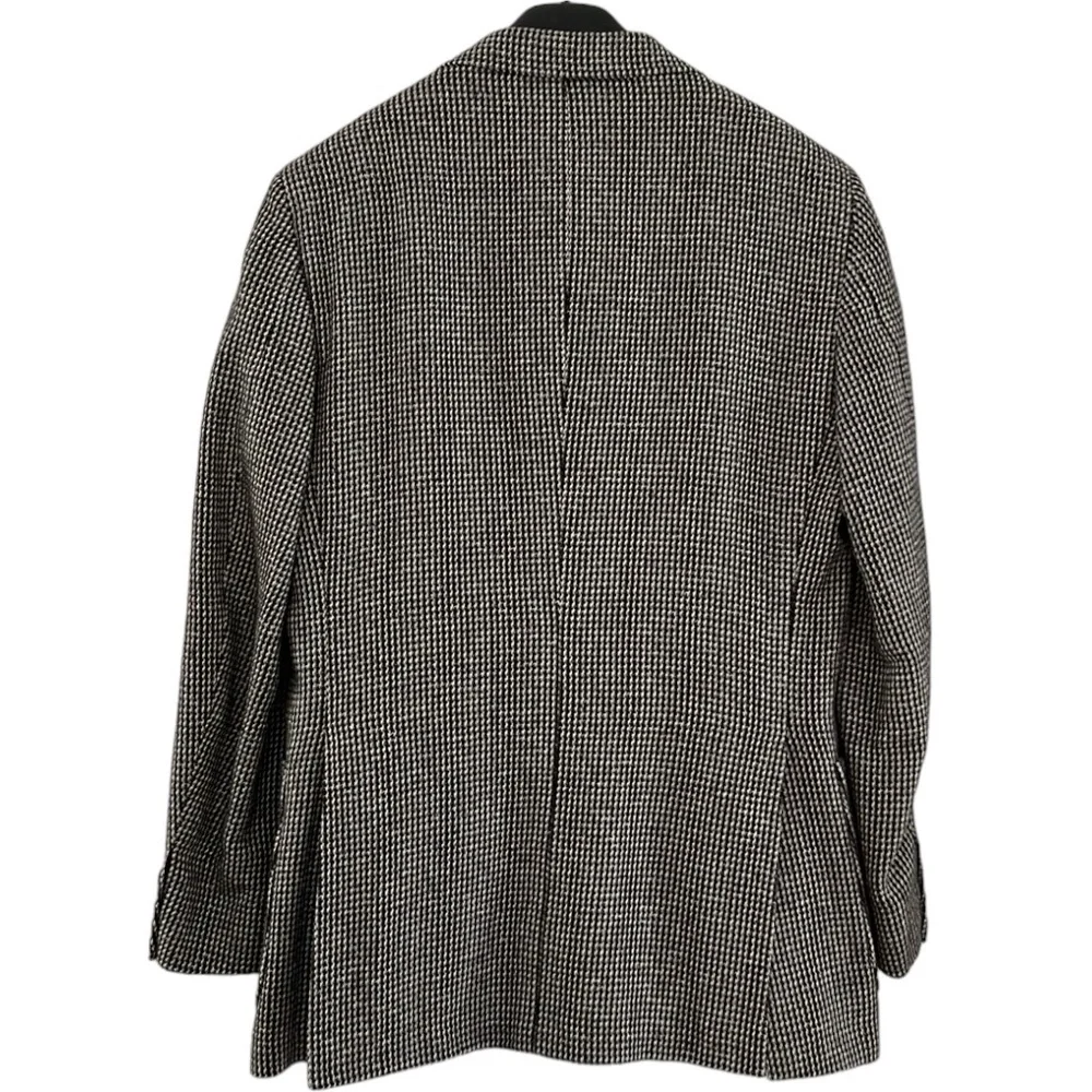 VINTAGE BANNER MENS TWEED BLAZER JACKET GRAY BLACK WHITE SIZE 40R